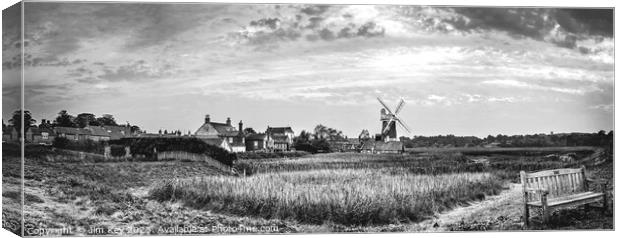 Cley next the Sea Black and White Canvas Print by Jim Key