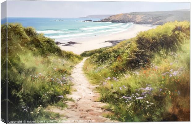 beach path Canvas Print by Robert Deering