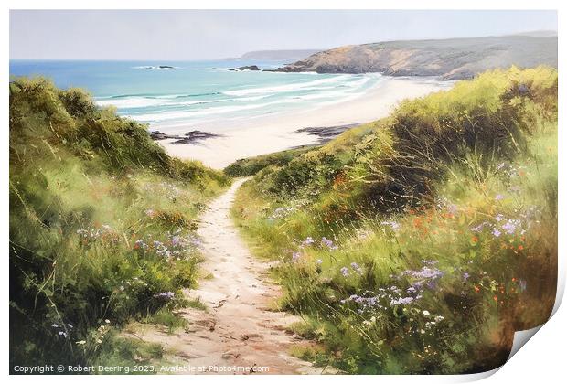beach path Print by Robert Deering