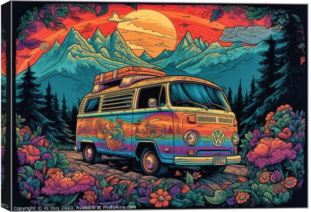 VW Trippy Camper Canvas Print by Craig Doogan Digital Art