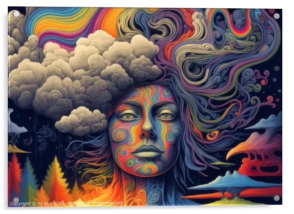 Psychedelic Art Acrylic by Craig Doogan Digital Art