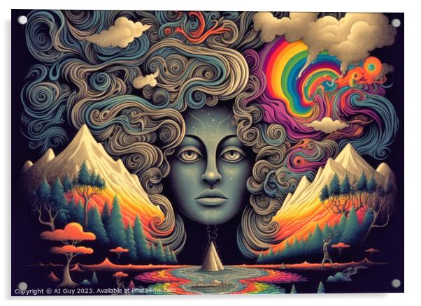 Trippy Acid Visions Acrylic by Craig Doogan Digital Art