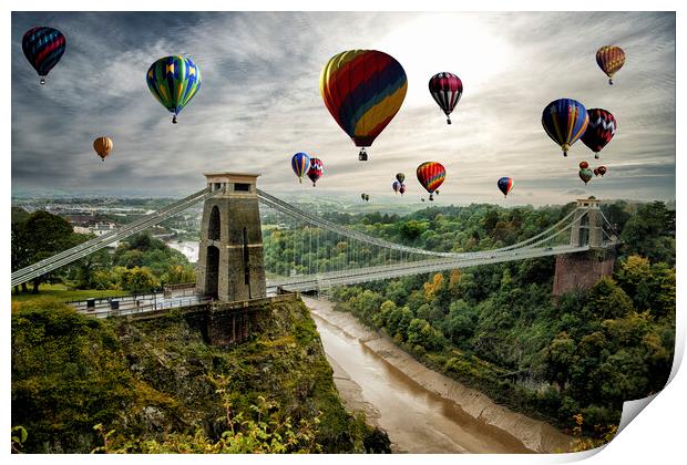 Colorful Balloons Light Up Bristol Sky Print by kathy white