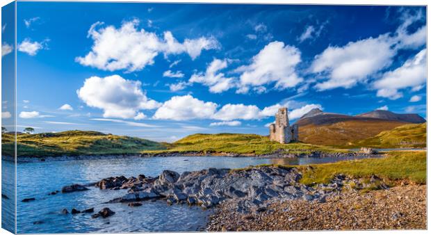 Ardvreck Castle Panorama Canvas Print by John Frid