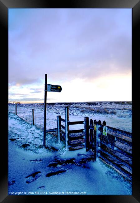 Majestic Winter Wonderland at Burbage Edge Framed Print by john hill