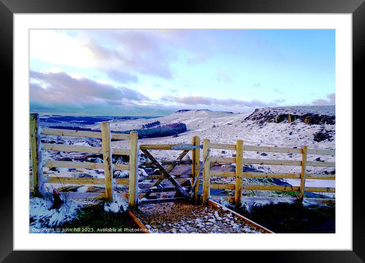 Majestic Winter Sunrise over Higger Tor and Carl W Framed Mounted Print by john hill