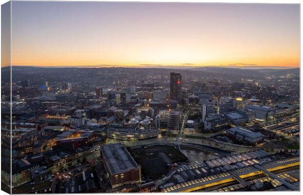 Sheffield City Twilight Canvas Print by Apollo Aerial Photography