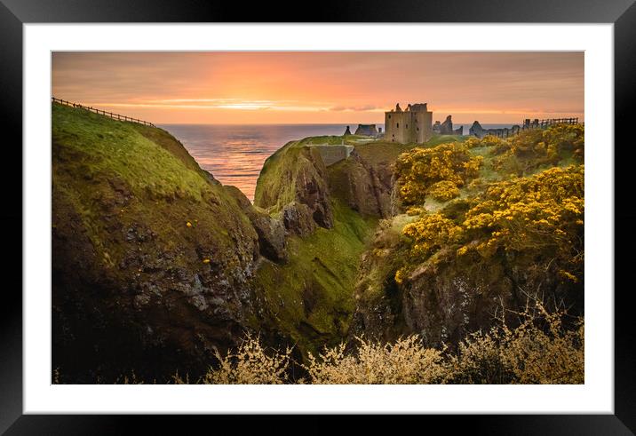 Sunrise at Dunnottar Castle Stonehaven Framed Mounted Print by DAVID FRANCIS