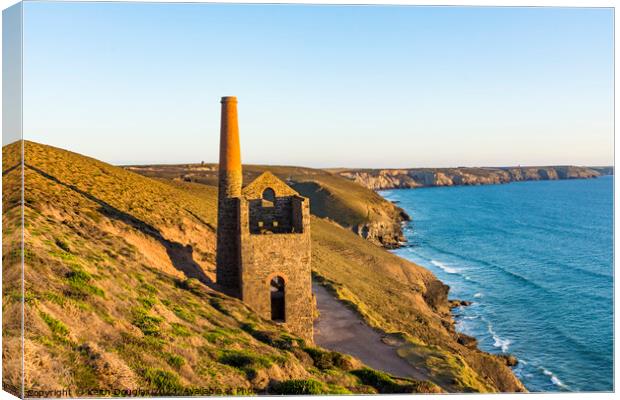Wheal Coates Engine House at Sunset, Cornwall Canvas Print by Keith Douglas