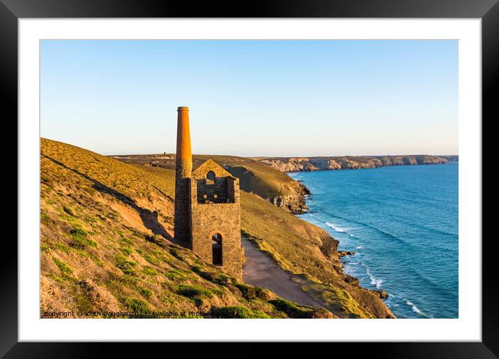 Wheal Coates Engine House at Sunset, Cornwall Framed Mounted Print by Keith Douglas
