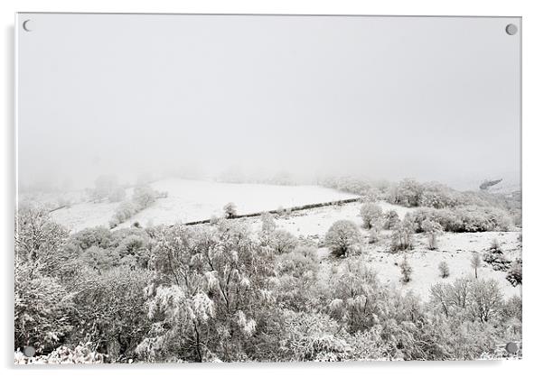 Snow over the Rhymney Valley Acrylic by Steve Purnell