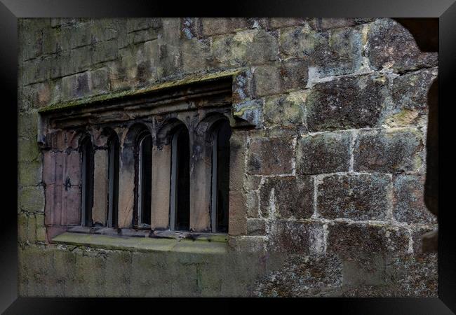 Skipton Castle  Medieval Windows Framed Print by Glen Allen