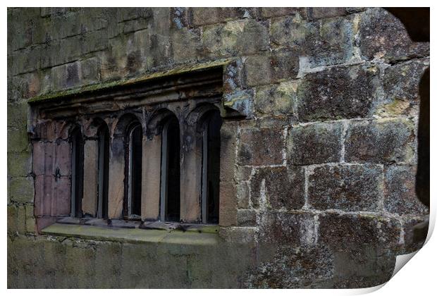 Skipton Castle  Medieval Windows Print by Glen Allen