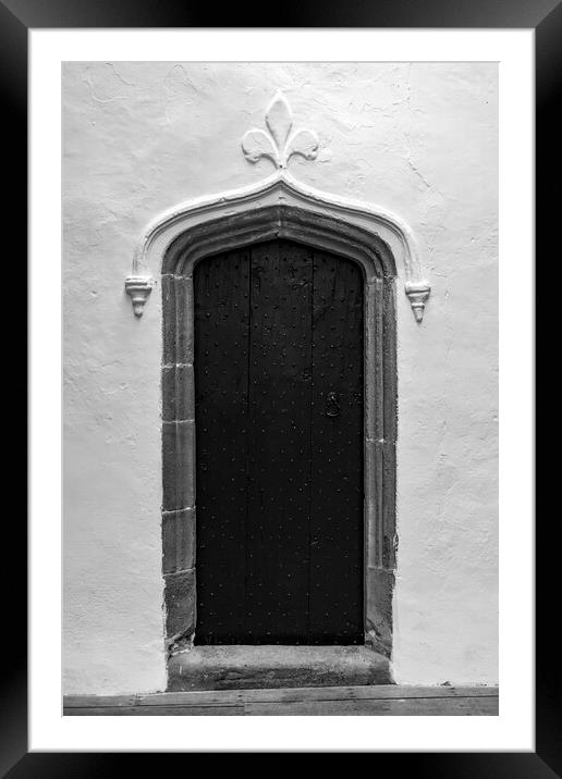 Skipton Castle - Doorway - Mono Framed Mounted Print by Glen Allen