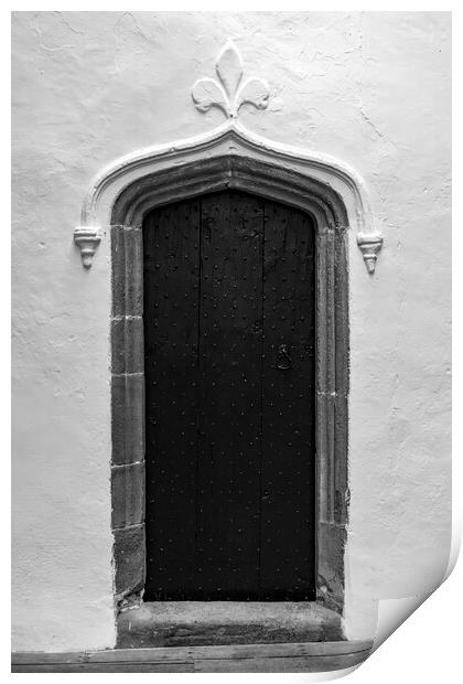 Skipton Castle - Doorway - Mono Print by Glen Allen