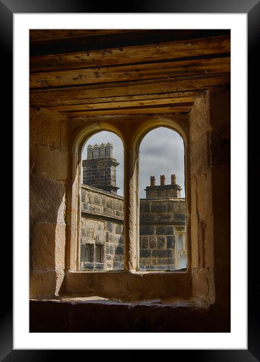 Skipton Castle - View Through Medieval Windows 05 Framed Mounted Print by Glen Allen