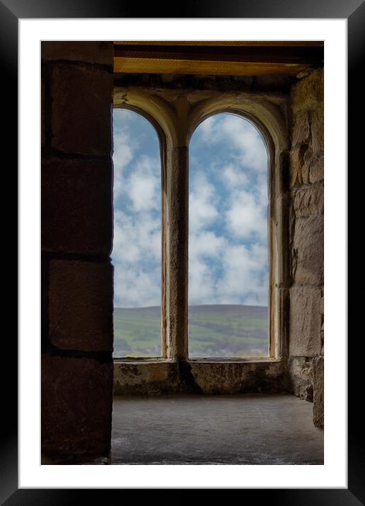 Skipton Castle - View Through Medieval Windows 02 Framed Mounted Print by Glen Allen
