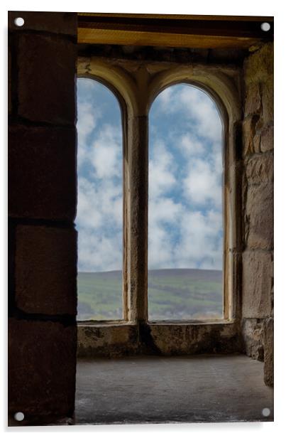 Skipton Castle - View Through Medieval Windows 02 Acrylic by Glen Allen