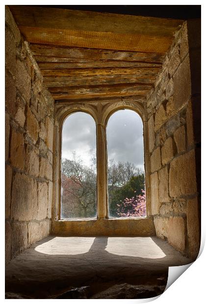 Skipton Castle - Views Through Medieval Windows 04 Print by Glen Allen