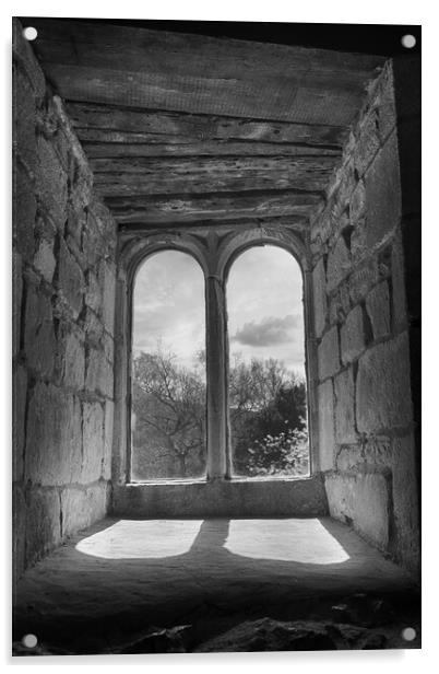Skipton Castle Views Through Medieval Widows 04 Acrylic by Glen Allen