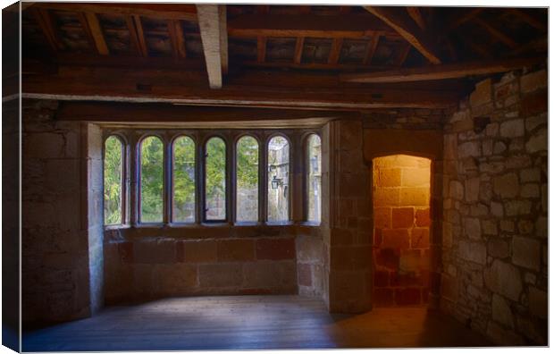 Skipton Castle - Views Through Medieval Windows Canvas Print by Glen Allen