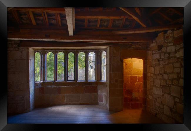 Skipton Castle - Views Through Medieval Windows Framed Print by Glen Allen