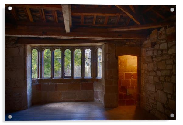 Skipton Castle - Views Through Medieval Windows Acrylic by Glen Allen