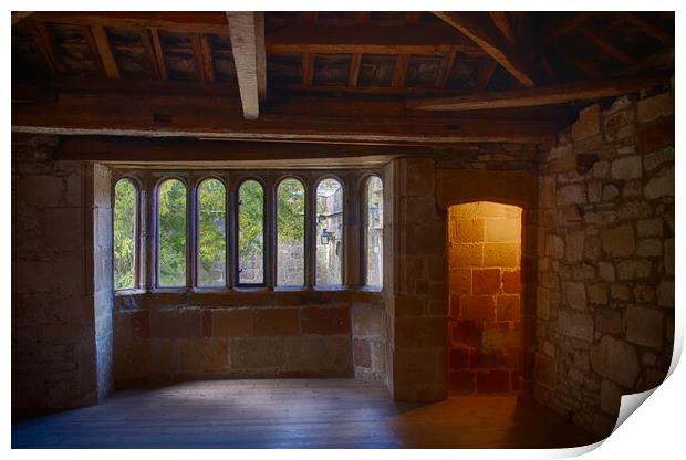 Skipton Castle - Views Through Medieval Windows Print by Glen Allen