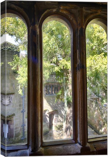 Skipton Castle - Views Through Medieva Windows 06l  Canvas Print by Glen Allen