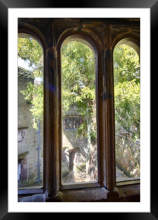 Skipton Castle - Views Through Medieva Windows 06l  Framed Mounted Print by Glen Allen
