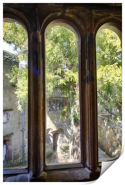 Skipton Castle - Views Through Medieva Windows 06l  Print by Glen Allen