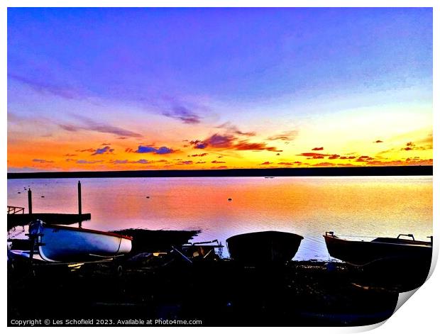 Serenity at Dusk Print by Les Schofield