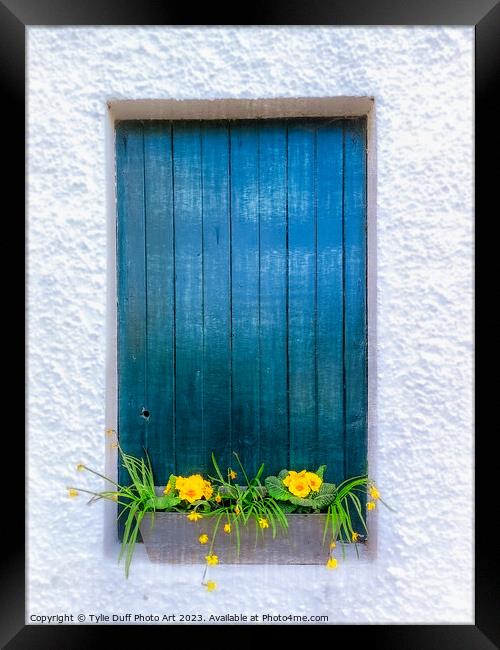 Study in Yellow and Blue-Daffodils in Bloom Framed Print by Tylie Duff Photo Art