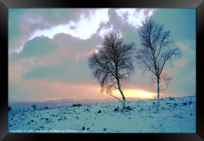Majestic Winter Wonderland in Derbyshire Framed Print by john hill