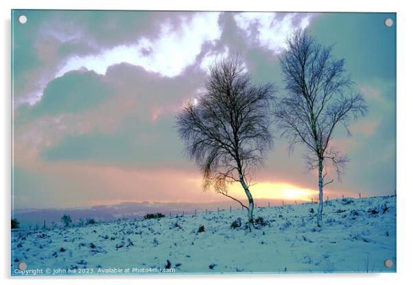 Majestic Winter Wonderland in Derbyshire Acrylic by john hill