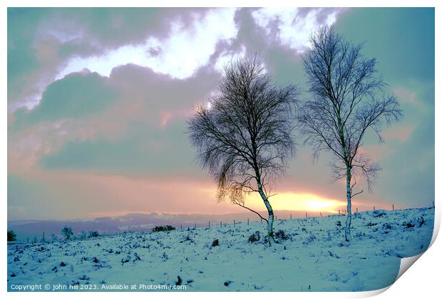 Majestic Winter Wonderland in Derbyshire Print by john hill