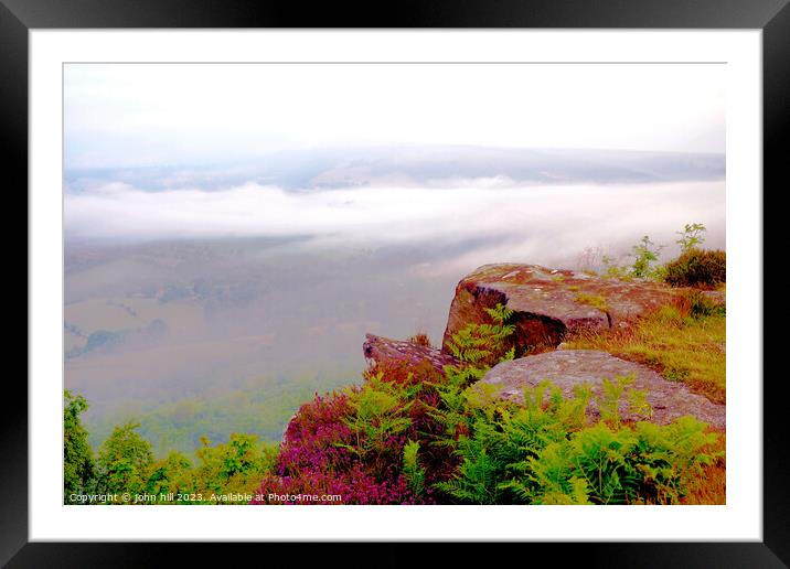 Enchanting Baslow Edge Mist Framed Mounted Print by john hill