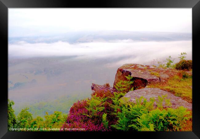 Enchanting Baslow Edge Mist Framed Print by john hill