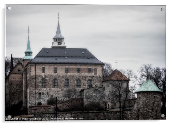 Akershus Fortress Medieval Castle, Oslo, Norway Acrylic by Peter Greenway
