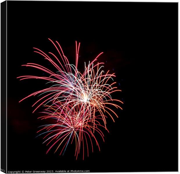 British Firework Championships Fireworks From 'Dev Canvas Print by Peter Greenway