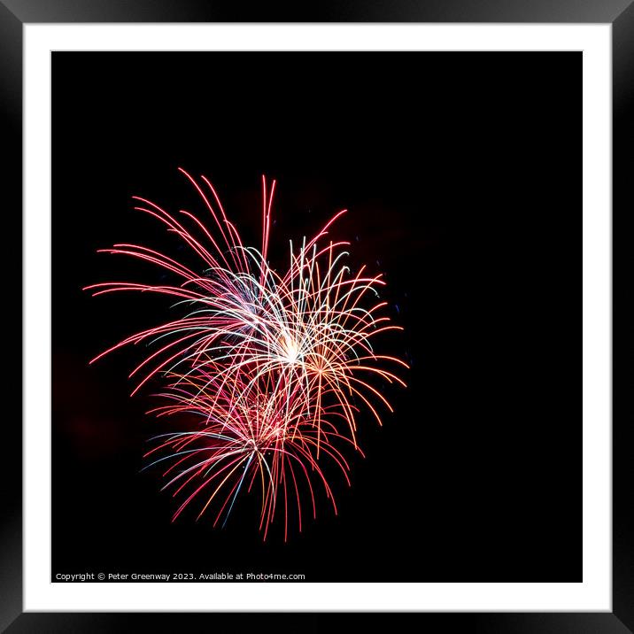 British Firework Championships Fireworks From 'Dev Framed Mounted Print by Peter Greenway