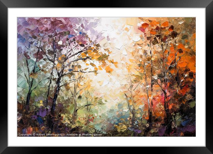 autumn forest Framed Mounted Print by Robert Deering