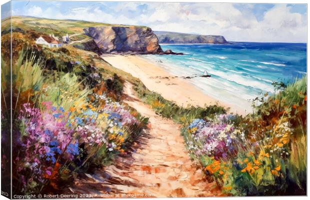 beach pathway Canvas Print by Robert Deering