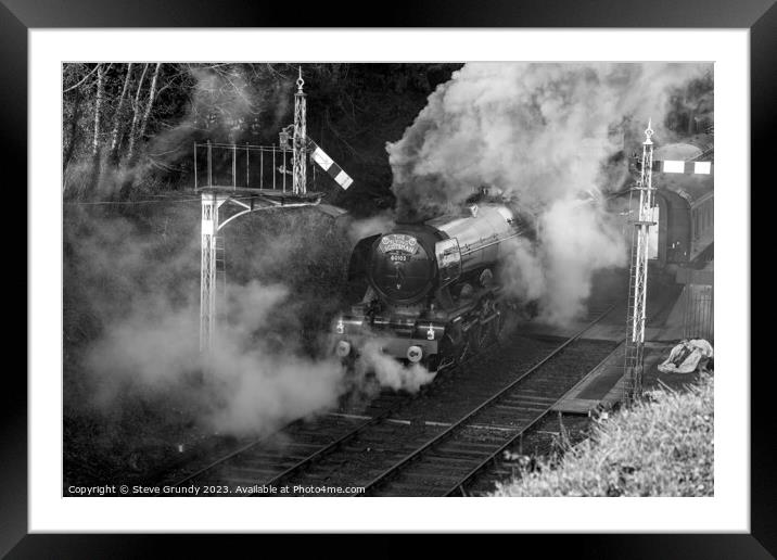 The Mighty Flying Scotsman Locomotive at Alresford Framed Mounted Print by Steve Grundy