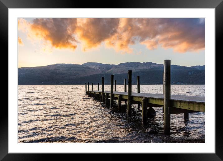 Wooden Jetty on Derwent Water Framed Mounted Print by Keith Douglas