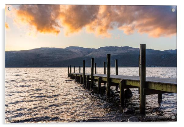 Wooden Jetty on Derwent Water Acrylic by Keith Douglas