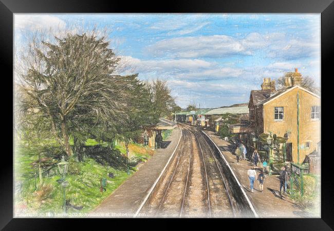 A Country Station Framed Print by Ian Lewis
