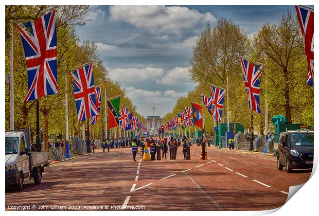 The Mall London in Preparation for The Coronation of King Charles III Print by John Gilham