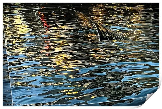 Evening lights on the sea Print by Marinela Feier