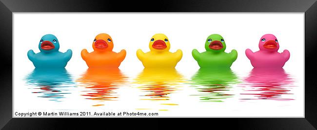 Five Rubber Ducks Framed Print by Martin Williams